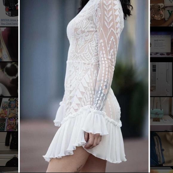 Boutique White Print Dress NWOT - Picture 1 of 4